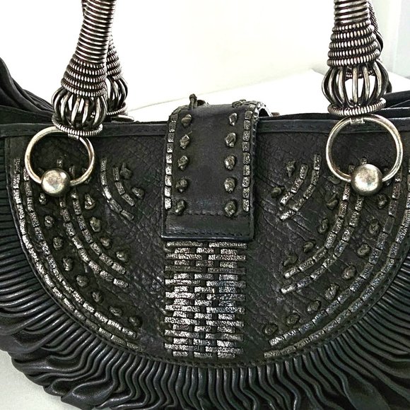 Dior Plissé Black Tote Bag with Silver Accents - Picture 13 of 16